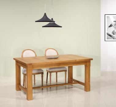 Table de ferme rectangulaire Damien réalisée en Chêne 180x100 + 2 allonges de 40 cm 