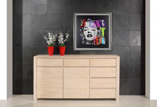 Buffet 2 portes 6 tiroirs Etienne, réalisé en Chêne de Ligne contemporaine SEULEMENT 1 DISPONIBLE'
