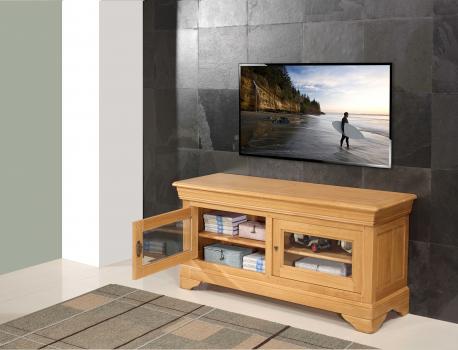 Meuble TV 16/9ème Julie réalisé en Chêne Massif de style Louis Philippe