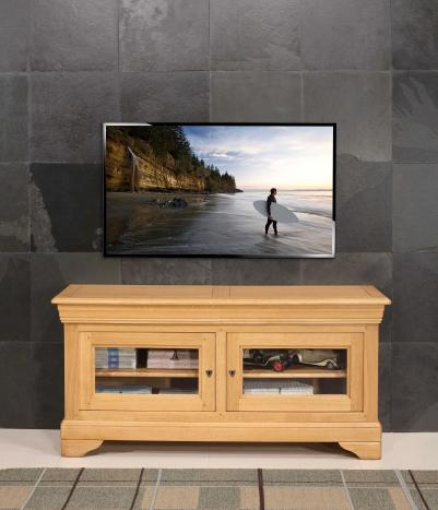 Meuble TV 16/9ème Julie réalisé en Chêne Massif de style Louis Philippe