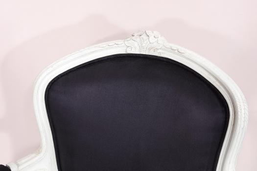 Bergère de style Louis XV Alexia réalisée en Chêne massif  Tissu AMC Finition Ivoire légèrement patiné SEULEMENT 1 DISPONIBLE