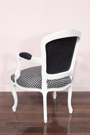 Bergère de style Louis XV Alexia réalisée en Chêne massif  Tissu AMC Finition Ivoire légèrement patiné SEULEMENT 1 DISPONIBLE