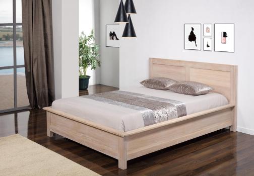 Lit Collection Nature 160*200 réalisé en Chêne massif Finition chêne naturel brossé