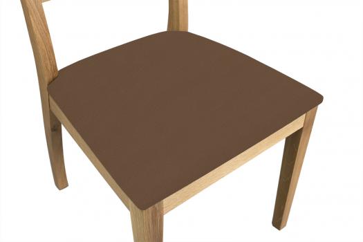 Chaise Florian réalisée en chêne massif Ligne contemporaine Assise Moleskine Tabac