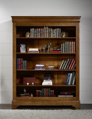 Bibliothèque Sarah réalisée en chêne massif de style Louis Philippe 4 étagères