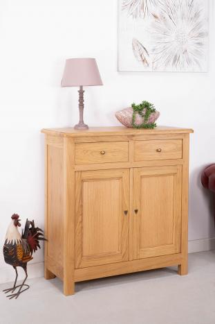 Petit buffet 2 portes 2 tiroirs réalisé en Chêne massif de style campagnard