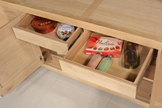 Buffet 4 portes Loann réalisé en chêne de Ligne Contemporaine Finition Chêne Naturel