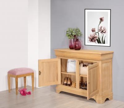 Buffet 2 portes Ethan réalisé en chêne massif de style Louis Philippe Finition Chêne Brossé Naturel