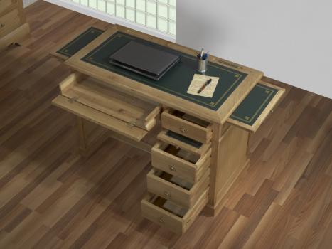 Bureau 5 tiroirs réalisé en Chêne de style Louis Philippe