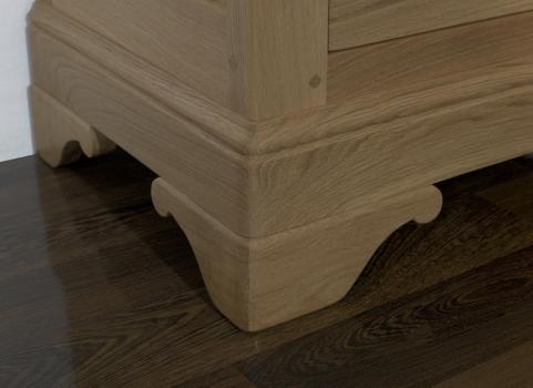 Chiffonnier 5 tiroirs Sébastien réalisé en Chêne Massif de style Louis Philippe FINITION CHENE BROSSE NATUREL