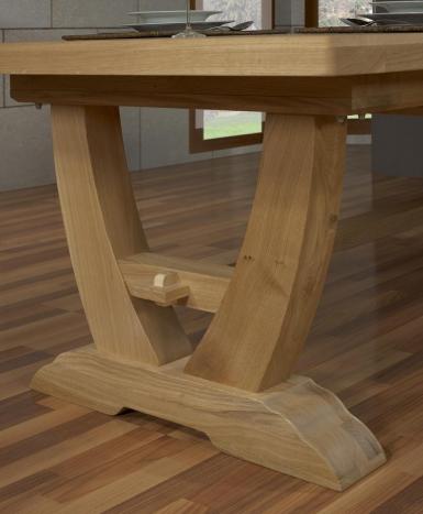 Table rectangulaire Monastère Gautier 220x110 + 2 allonges de 45 cm réalisée en Chêne de style Campagnard FINITION CHENE BROSSE NATUREL