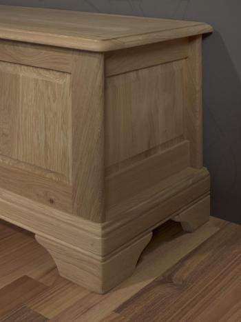 Banc coffre Simon réalisé en Chêne Massif de style Louis Philippe Finition Chêne Brossé