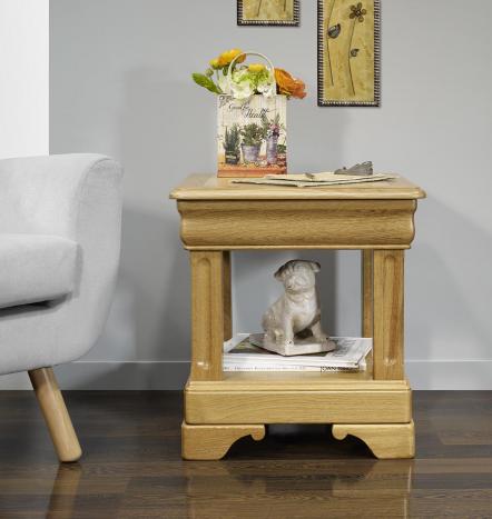 Bout de canapé ou Table d'appoint  réalisé en chêne de style Louis Philippe
