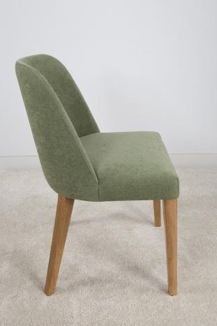 Chaise Edouard, assise et dos capitonnés, pieds en Chêne Massif de ligne Contemporaine 