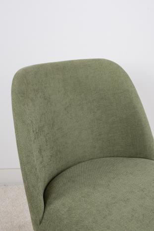 Chaise Edouard, assise et dos capitonnés, pieds en Chêne Massif de ligne Contemporaine 