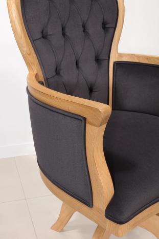 Fauteuil de Bureau Edgar en chêne massif TOURNANT 