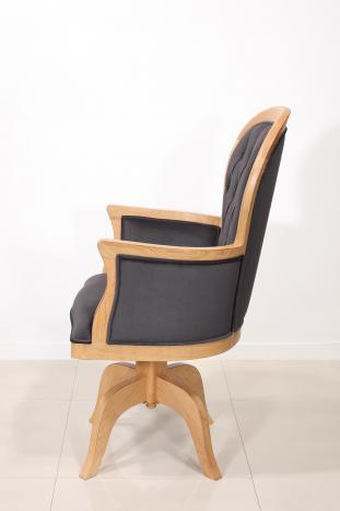 Fauteuil de Bureau Edgar en chêne massif TOURNANT 