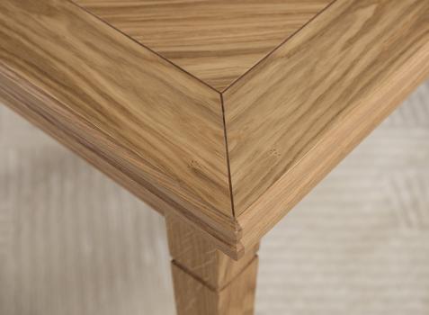 Table de salle à manger Carrée Benoit 90x90 en Chêne de style Louis Philippe Double Plateau