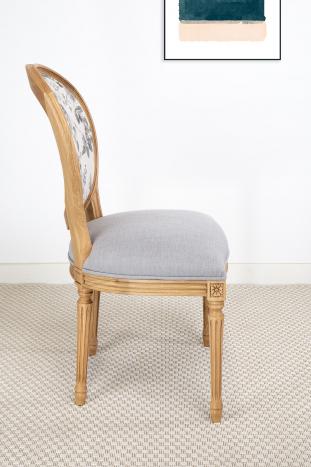 Chaise Simon réalisée en Chêne Massif de style Louis XVI Tisssu Cimpotextil
