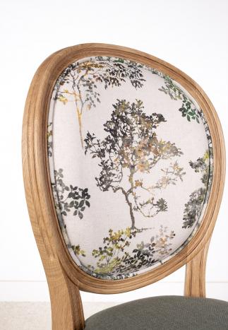 Chaise Simon réalisée en Chêne Massif de style Louis XVI Tissu Cimpotextil