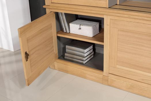 Bibliothèque 2 corps Thibaut spécial TV réalisée en Chêne de style contemporain 