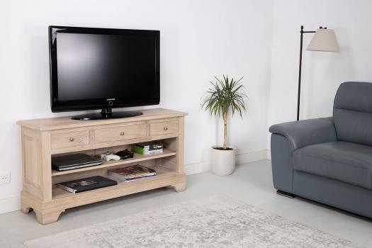 Meuble TV Paul 16/9eme réalisé en Chêne Massif de style Louis Philippe 