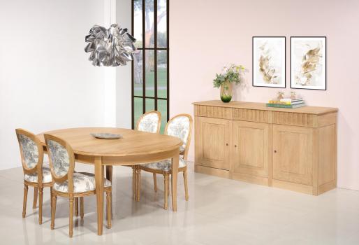 Buffet 3 portes 3 tiroirs Gaspard, réalisé en Chêne massif de style Directoire
