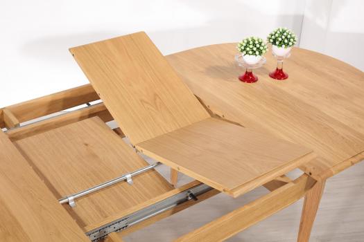 Table ovale Christophe 180*120 réalisée en Chêne Massif de style Louis Philippe 2 allonges incorporées de 40 cm