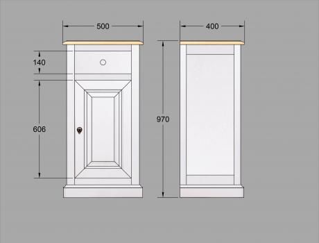 Meuble de rangement ou téléphone réalisé en Chêne Massif de style Directoire