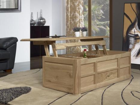 Table Bar Jules réalisée en Chêne de style Louis Philippe Finition Chêne Brossé Naturel