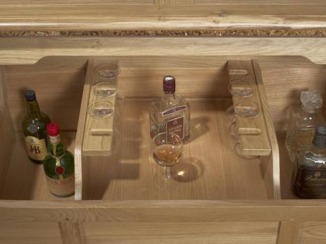 Table Bar Olivier réalisée en Chêne de style Louis Philippe Finition Chêne Brossé 