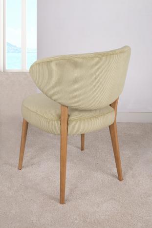 Chaise ou Fauteuil de table Agathe réalisé en Frêne Massif Tissu velours côtelé Scala