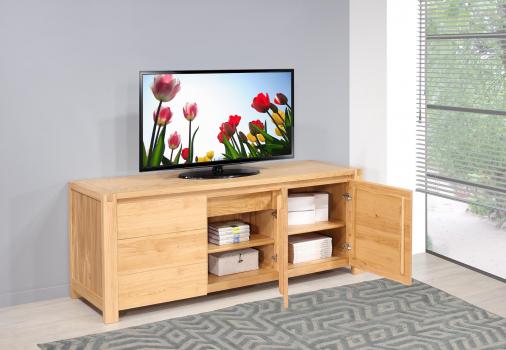Meuble TV Jean Lin réalisé en chêne de ligne Contemporaine