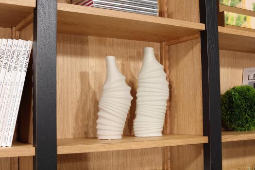 Bibliothèque contemporaine Loïc réalisée en chêne composée de 3 modules avec 4 étagères   SEULEMENT 1 DISPONIBLE