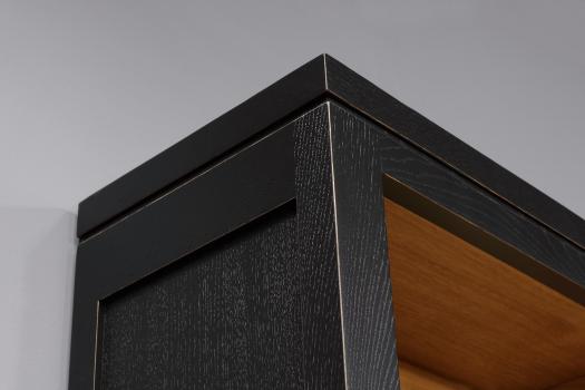 Bibliothèque contemporaine Loïc réalisée en chêne composée de 3 modules avec 4 étagères   SEULEMENT 1 DISPONIBLE