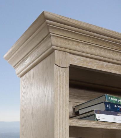 Bibliothèque 2 corps 4 portes Serge, réalisée en Chêne Massif de style Directoire 