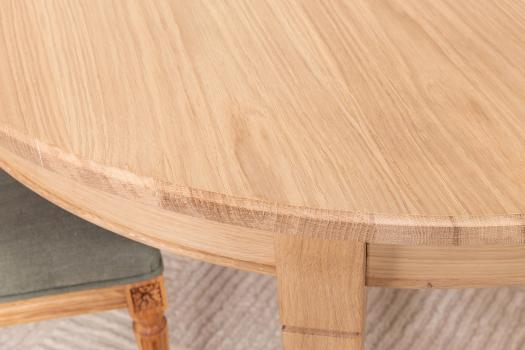 Table ovale Sébastien 200*120 réalisée en Chêne Massif de style Directoire avec 2 allonges incorporées de 40 cm 