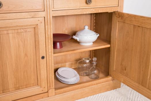 Buffet 2 portes 2 tiroirs Isaac, réalisé en Chêne massif de style Directoire SEULEMENT 1 DISPONIBLE