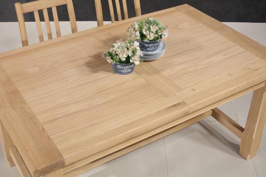 Table de ferme rectangulaire AXEL réalisée en Chêne massif 160x100 + 2 allonges de 45 cm Finition Chêne Brossé SEULEMENT 1 DISPONIBLE