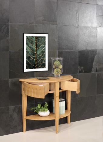 Console Jules réalisée en Chêne de style Directoire 2 tiroirs sous le plateau