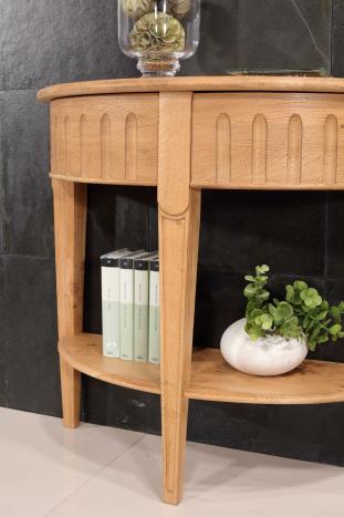 Console Jules réalisée en Chêne de style Directoire 2 tiroirs sous le plateau