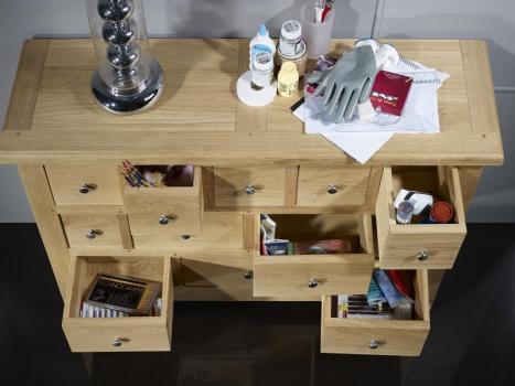 Commode 12 tiroirs Cédric, réalisée en Chêne Massif de stytle Campagnard