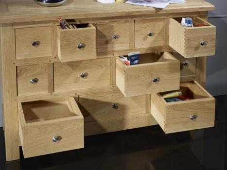 Commode 12 tiroirs Cédric, réalisée en Chêne Massif de stytle Campagnard