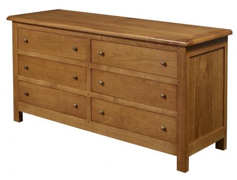 Commode 6 tiroirs Loïc, éalisée en Chêne Massif de style Campagnard