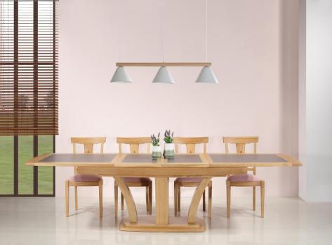 Table de repas Contemporaine 200x110 réalisée en Chêne massif avec céramique