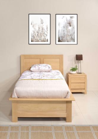 Lit Collection Nature pour literie 90*190 réalisé en Chêne massif SEULEMENT 1 DISPONIBLE