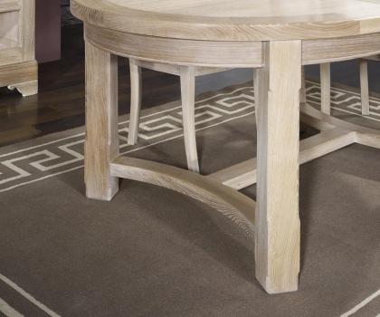 Table de ferme ovale Tom réalisée en Chêne Massif de style Campagnard 170*110 Finition Brossé Blanchi