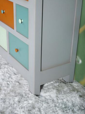 Commode 12 tiroirs Maxime réalisée en Chêne Massif de style Campagnard Coloré