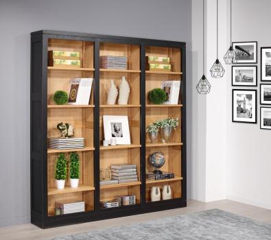 Bibliothèque contemporaine Loïc réalisée en chêne composée de 3 modules avec 4 étagères   SEULEMENT 1 DISPONIBLE