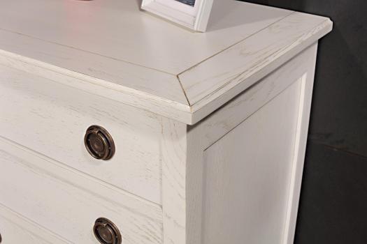 Commode 5 tiroirs Yvan réalisée en Chêne de style Directoire Chêne Ivoire n°2 patiné